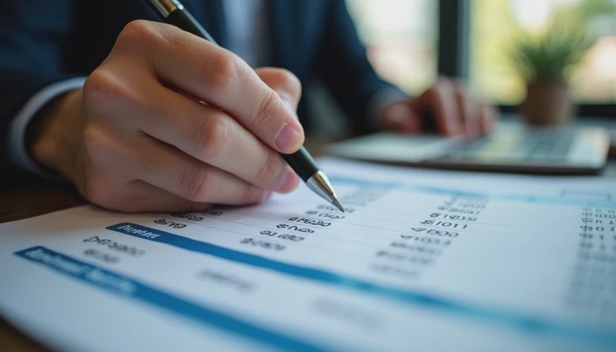 Documentary style close-up of a person analyzing software costs, pricing, and maintenance effort on paper.