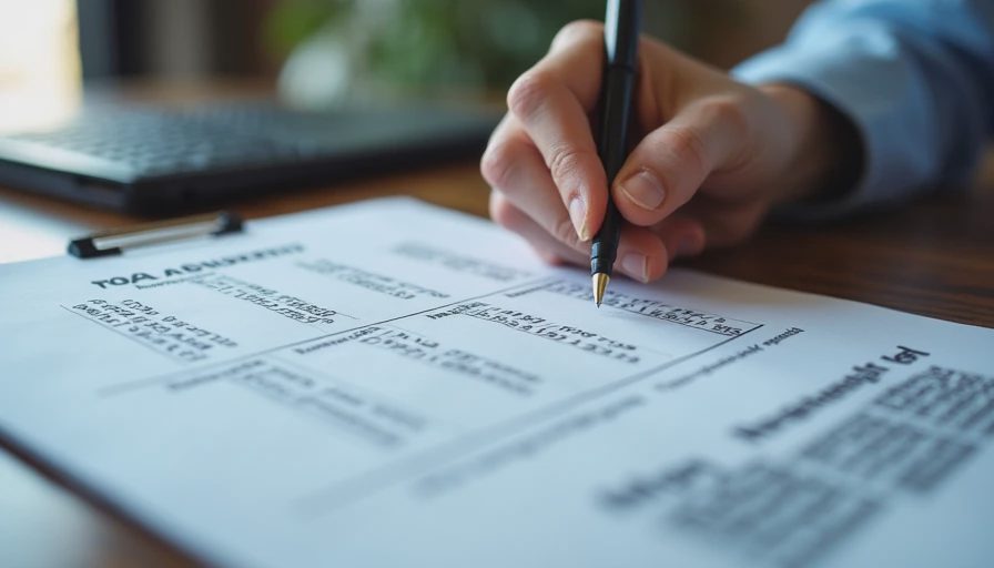 Documentary style close-up of a person calculating multi-year software costs and renewal budgets on paper.